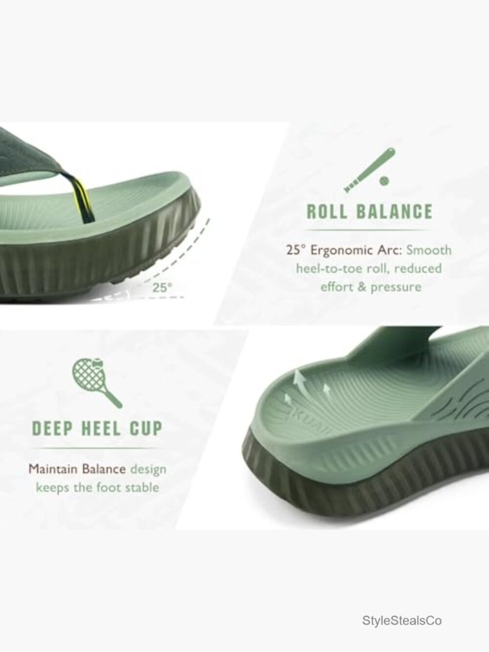 Recovery Flip Flops With Arch Support Orthotic Thong Sandals Post-Exercise View 6